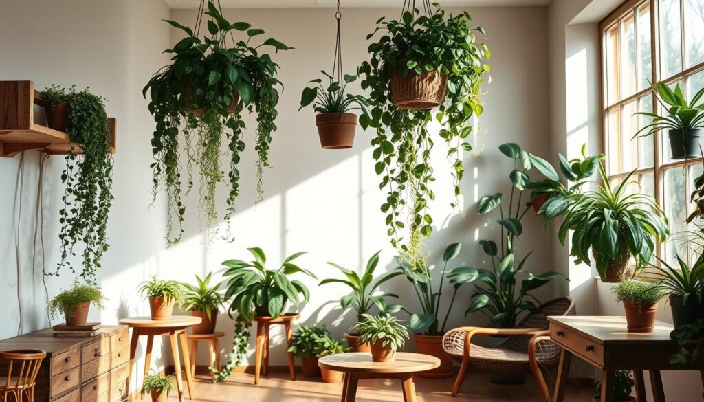 decoração natural com plantas