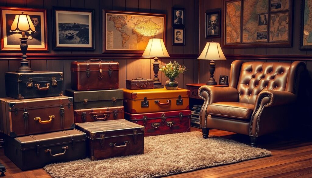 decoração retrô com malas vintage