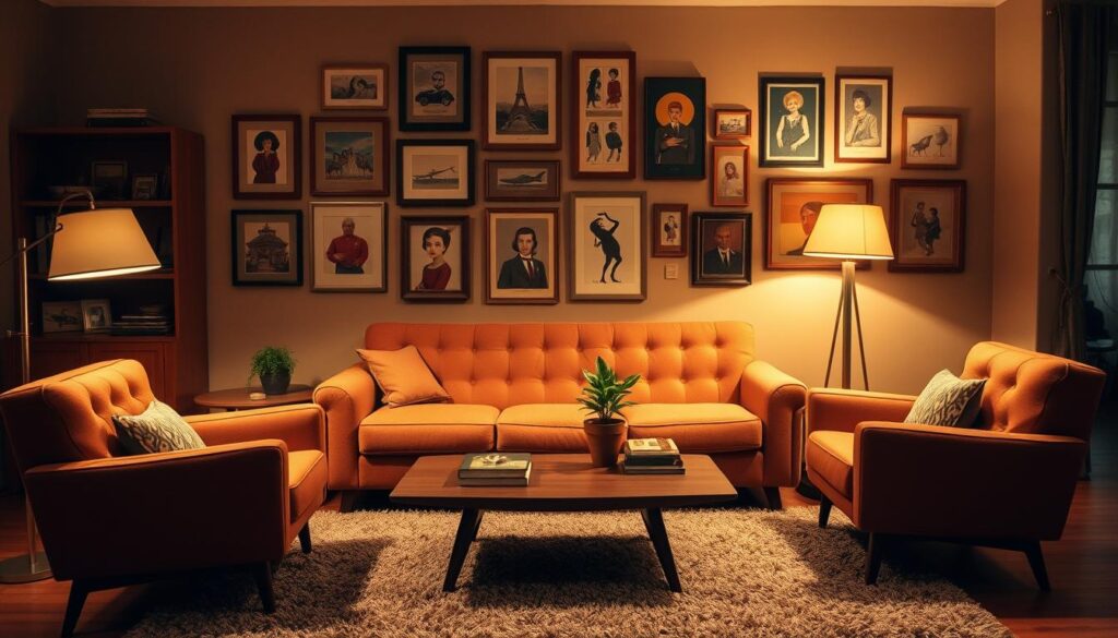 decoração retrô sala de estar