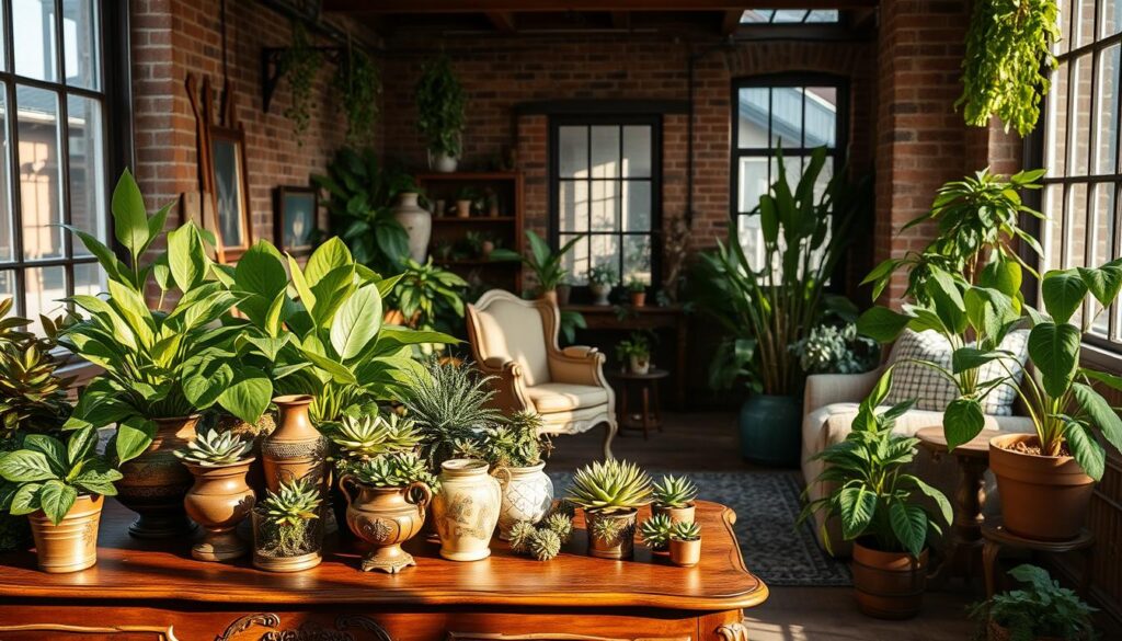 decoração vintage com plantas