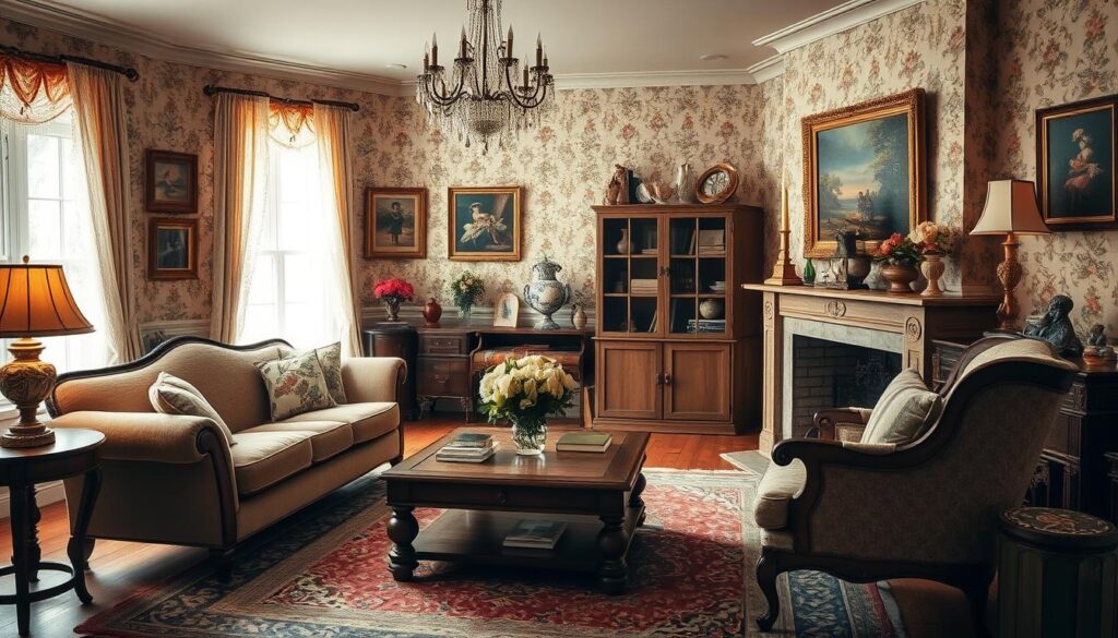 decoração vintage para sala de estar